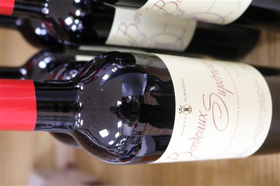 Six bottles of Bordeaux Superieur red wine